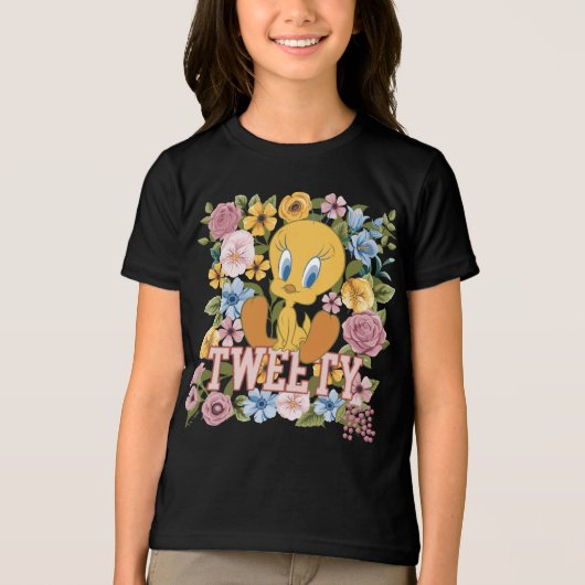 TWEETY™ Floral Embroidery Graphic Tri-Blend Shirt (Voorkant)