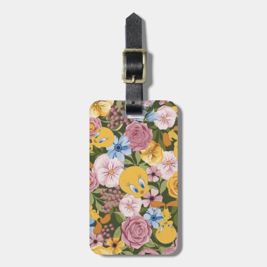 TWEETY™ Floral Embroidery Pattern Bagagelabel (Voorkant verticaal)