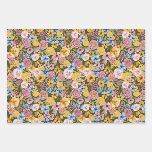 TWEETY™ Floral Embroidery Pattern Inpakpapier Vel (Voorkant 2)