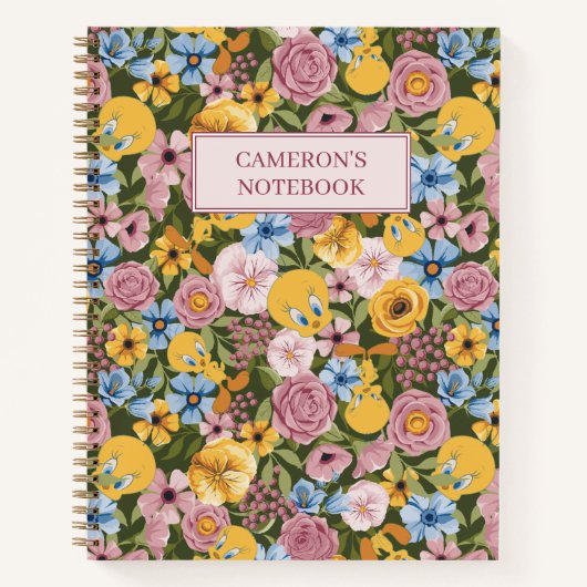 TWEETY™ Floral Embroidery Pattern Notitieboek (Voorkant)