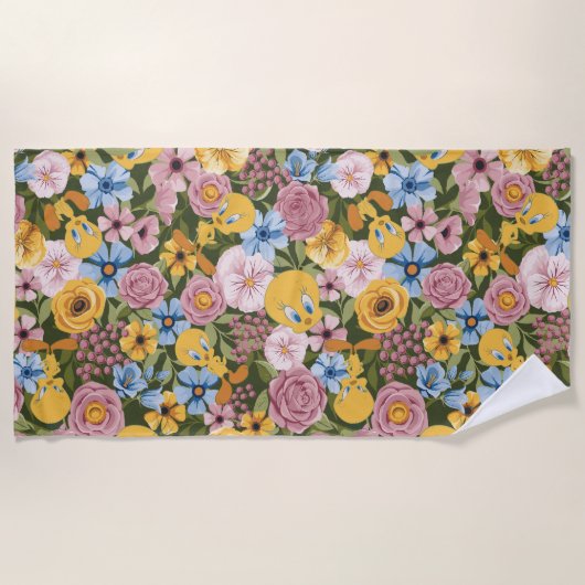 TWEETY™ Floral Embroidery Pattern Strandlaken (Voorkant)