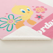 Tweety Green Line Flower Sherpa Deken (3/4)