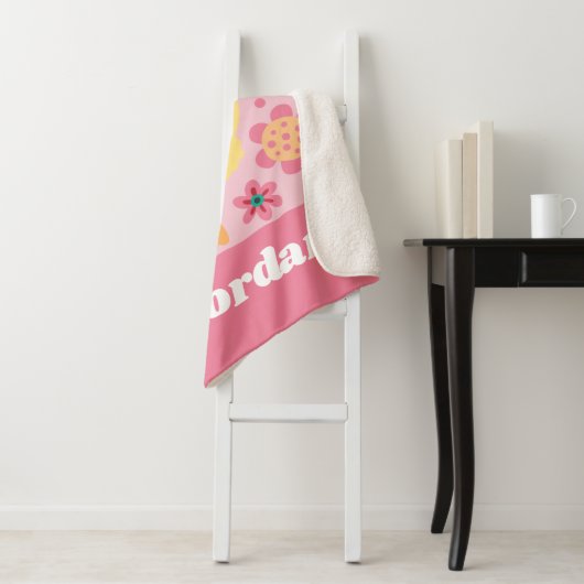 Tweety Green Line Flower Sherpa Deken (In situ)