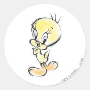 TWEETY™ - Hand gedaan Ronde Sticker