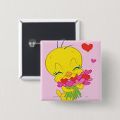 TWEETY™ Hartjes Vierkante Button 5,1 Cm (Voorkant /achterkant)