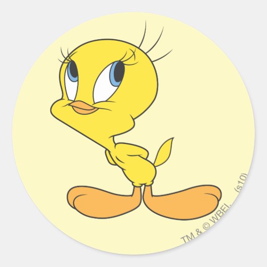 TWEETY™ Hmm Ronde Sticker (Voorkant)