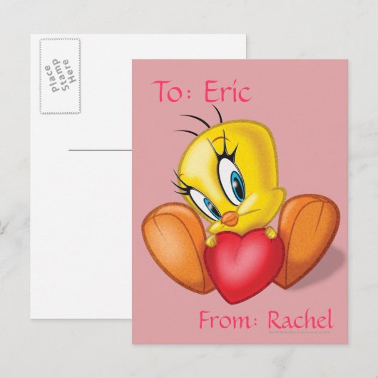 TWEETY™ Holding Heart Briefkaart (Voorkant / Achterkant)