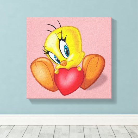 TWEETY™ Holding Heart Canvas Afdruk (Insitu (Houten vloer))