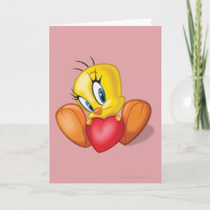 Tweety Holding Heart Kaart