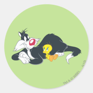 TWEETY™ in actie Pose 14 Ronde Sticker