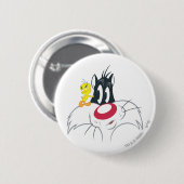 Tweety in Action Pose 12 Ronde Button 5,7 Cm (Voorkant /achterkant)
