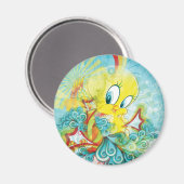 TWEETY™ in blauwe golf Magneet (Voorkant / Achterkant)