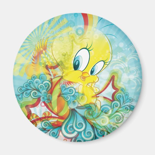 TWEETY™ in blauwe golf Magneet (Voorkant)