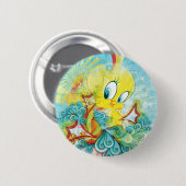 TWEETY™ in blauwe golf Ronde Button 5,7 Cm (Voorkant /achterkant)