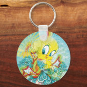 Tweety In Blauwe Golf Sleutelhanger (Voorkant)