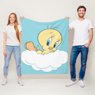 Tweety in Clouds Pose 3 Fleece Deken