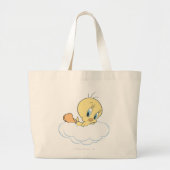 Tweety in Clouds Pose 3 Grote Tote Bag (Voorkant)