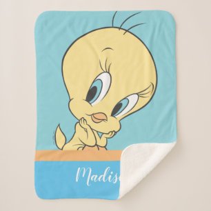 Tweety in Clouds Pose 9 Sherpa Deken