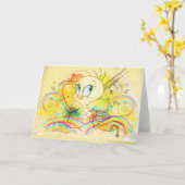 Tweety in regenbogen kaart (Gele Bloem)