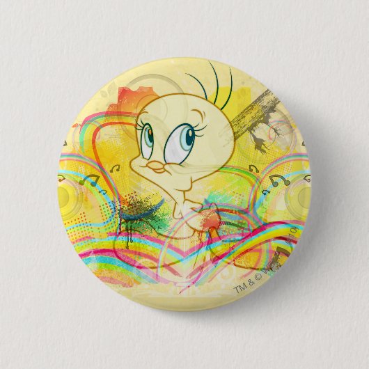 TWEETY™ in regenbogen Ronde Button 5,7 Cm (Voorkant)