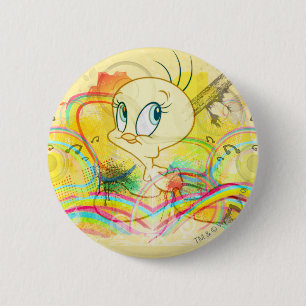 TWEETY™ In Regenbogen Ronde Button 5,7 Cm