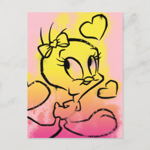 TWEETY™ met hart Briefkaart