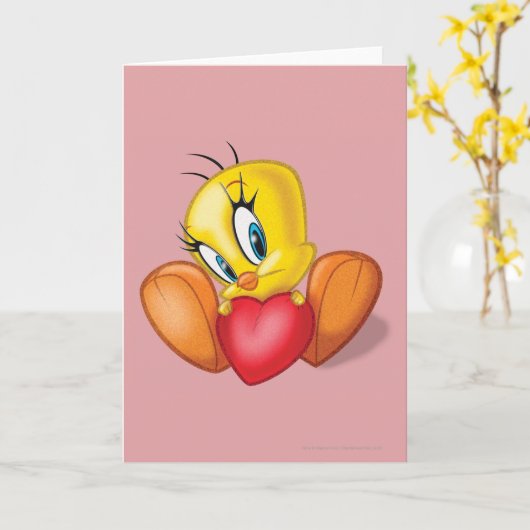 Tweety met Hart Kaart (Gele Bloem)