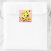 TWEETY™ met hart Vierkante Sticker (Tas)