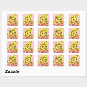 TWEETY™ Met Hartjes Vierkante Sticker (Vel)