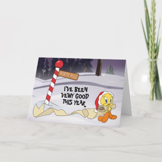 TWEETY™ met kerstlijst Feestdagen Kaart (Voorkant)