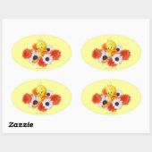 TWEETY™ met madeliefjes Ovale Sticker (Vel)