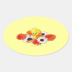 TWEETY™ met madeliefjes Ovale Sticker