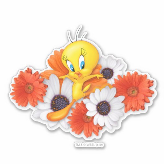 TWEETY™ met madeliefjes Sticker (Voorkant)