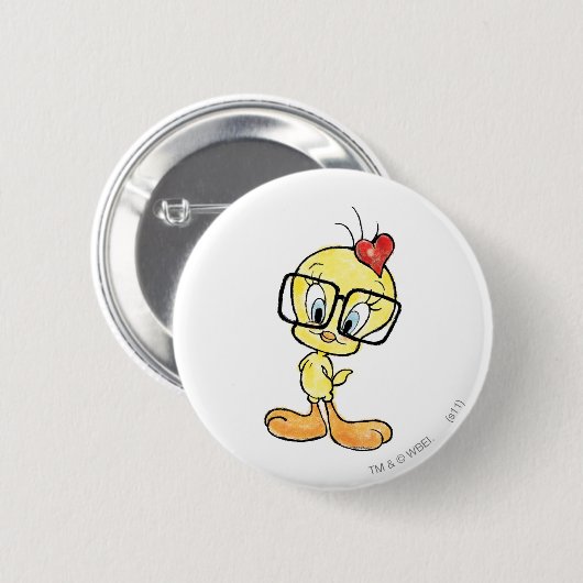 Tweety nerd ronde button 5,7 cm (Voorkant /achterkant)