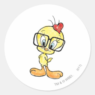 TWEETY™ Nerd Ronde Sticker