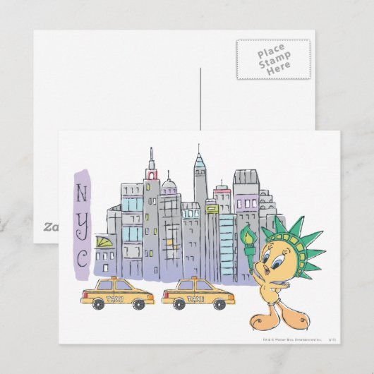 TWEETY™ NYC BRIEFKAART (Voorkant / Achterkant)