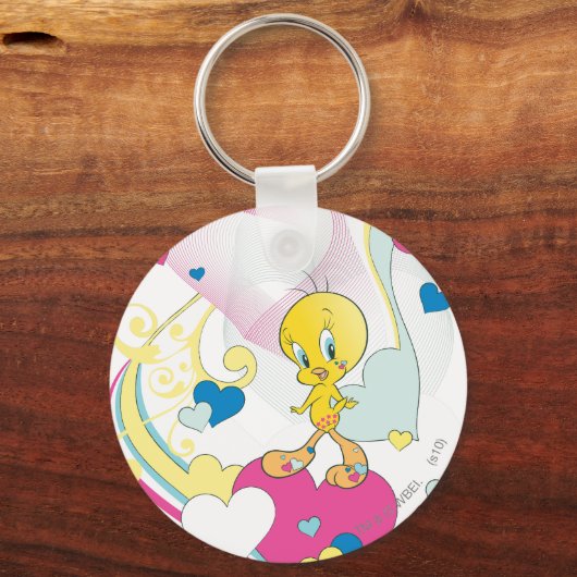 Tweety On Heart Sleutelhanger (Voorkant)
