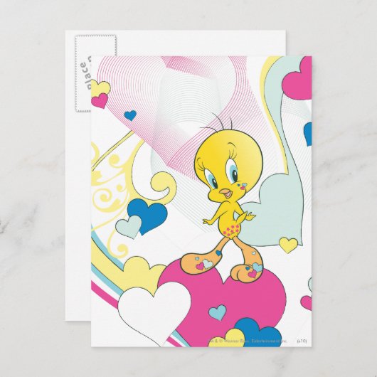 TWEETY™ op hart Briefkaart (Voorkant / Achterkant)