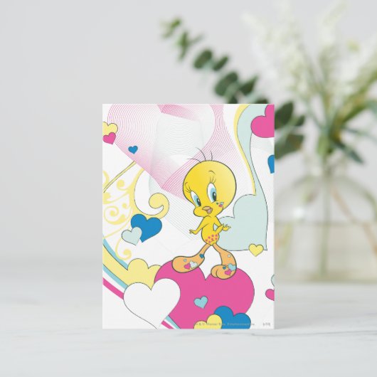 TWEETY™ op hart Briefkaart (Staand voorkant)