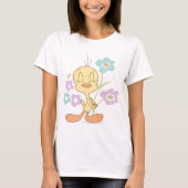 TWEETY™ Paarse blauwe bloemen T-shirt (Voorkant)