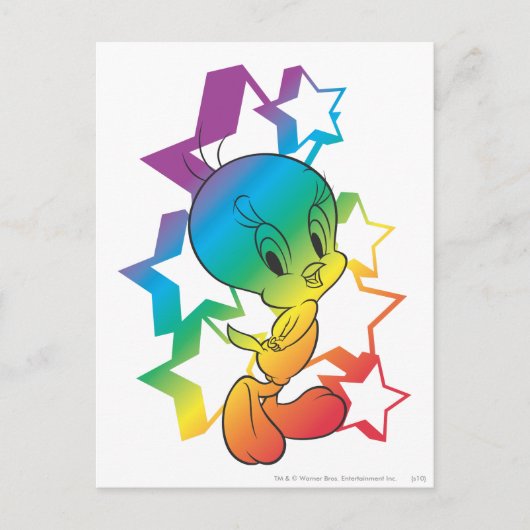 TWEETY™ Rainbow Stars Briefkaart (Voorkant)