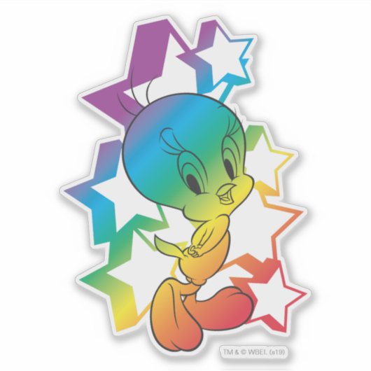 TWEETY™ Rainbow Stars Sticker (Voorkant)