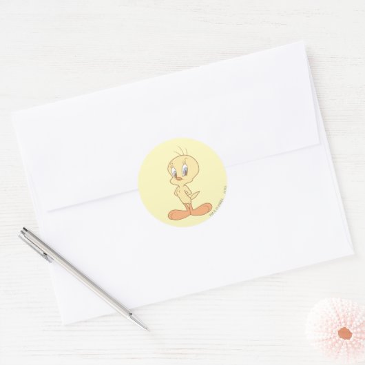 TWEETY™ Recht opstaan Ronde Sticker (Envelop)