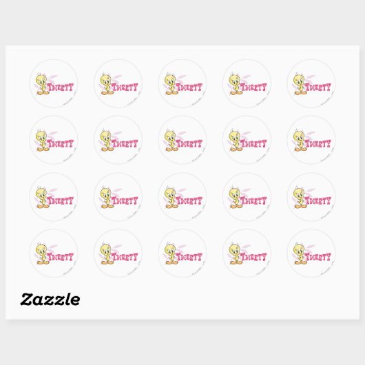"TWEETY™" Roze Ronde Sticker (Vel)