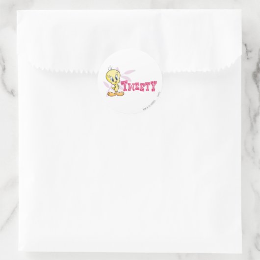 "TWEETY™" Roze Ronde Sticker (Tas)
