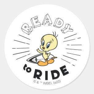 TWEETY™ Surfboard - klaar voor gebruik Ronde Sticker