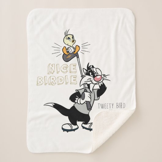 TWEETY™ & SYLVESTER™ Golfing - Nice Birdie Sherpa Deken (Voorkant)