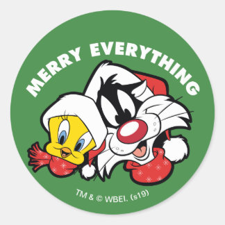 TWEETY™ & SYLVESTER™ "Prettig alles" Ronde Sticker