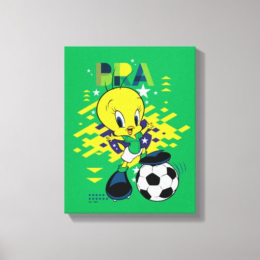 TWEETY™ Team Brazil Soccer Graphic Canvas Afdruk (Voorkant)