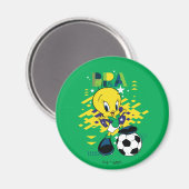 TWEETY™ Team Brazil Soccer Graphic Magneet (Voorkant / Achterkant)
